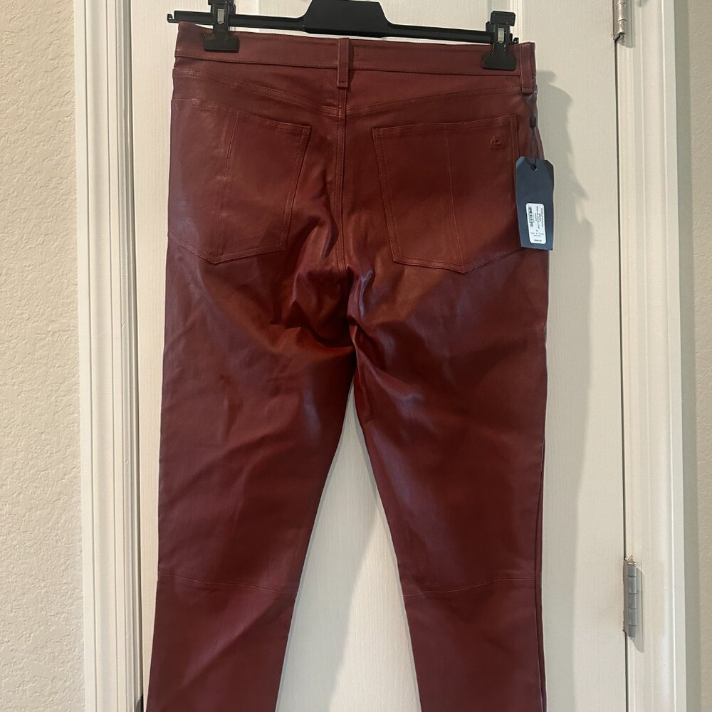 Rag n Bone Leather Pants Reddish-Brown size 32 - Picture 10 of 11